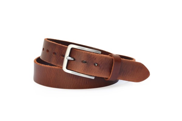 Mens Dress Belt Stainless Golf Belt Steel Buckle Full Grain Leather Brown Black Coffee Casual Belt 1.35" Wide - 01-3M