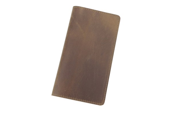 Full Grain Leather Simple Checkbook Cash Folder B160B