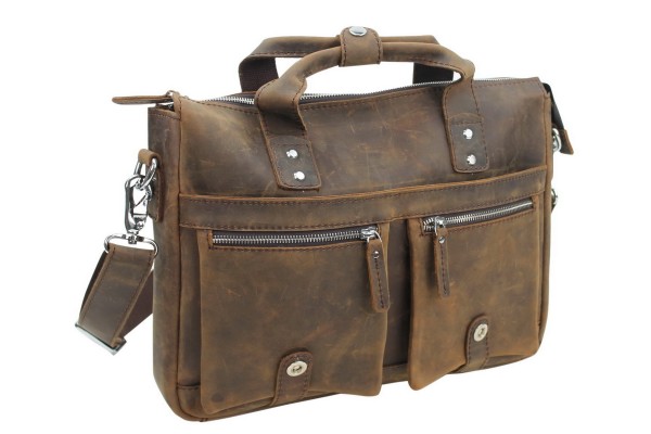 15 in. Classic Oil Tanned Cowhide Leather Bag L22