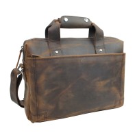 15 in. Classic Fine Leather Messenger Bag Daily Bag L29