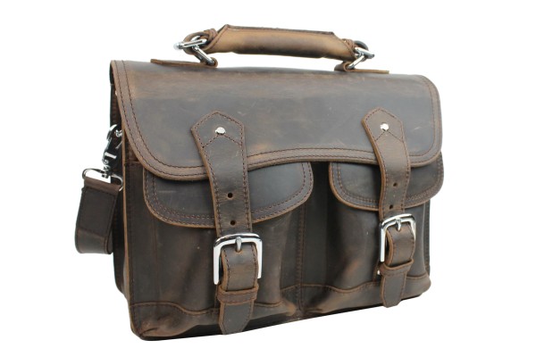 Vagarant Full Leather Small Briefcase Laptop Bag L40