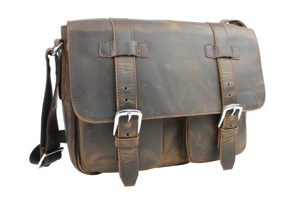 Full Grain Leather Casual Messenger Bag L73