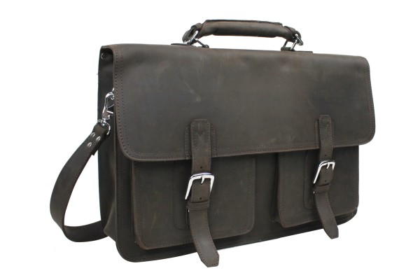 20 in. Super Large Full Grain Leather Briefcase LB08