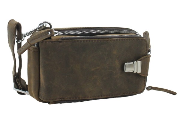 9 in. Cowhide Leather Cross-Body Waist Bag LH06