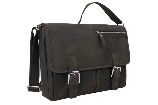 16 in. Cowhide Leather Messenger Bag LM10